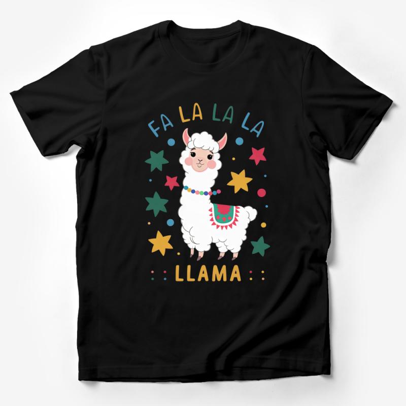 Fa La La Llama Christmas T-Shirt, Cute Holiday Tee, Funny Llama Shirt, Festive Winter Apparel, Unisex Male T-Shirt