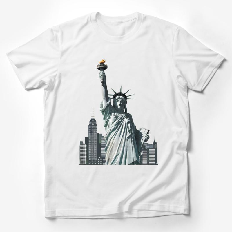 Statue of Liberty T-Shirt, New York City Skyline Top, Urban Streetwear, Unisex Graphic Tee Male T-Shirt