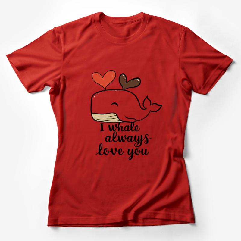 Cute Whale Love T-Shirt, Heart Balloon Graphic Tee, Valentine's Day Romantic Shirt, Unisex Gift for Couples Female T-Shirt