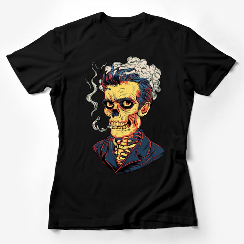 Cool Smoking Skeleton T-Shirt, Hipster Skull with Sunglasses, Unisex Graphic Tee, Vintage Inspired Skull Shirt, Unique Gift Idea Female T-Shirt