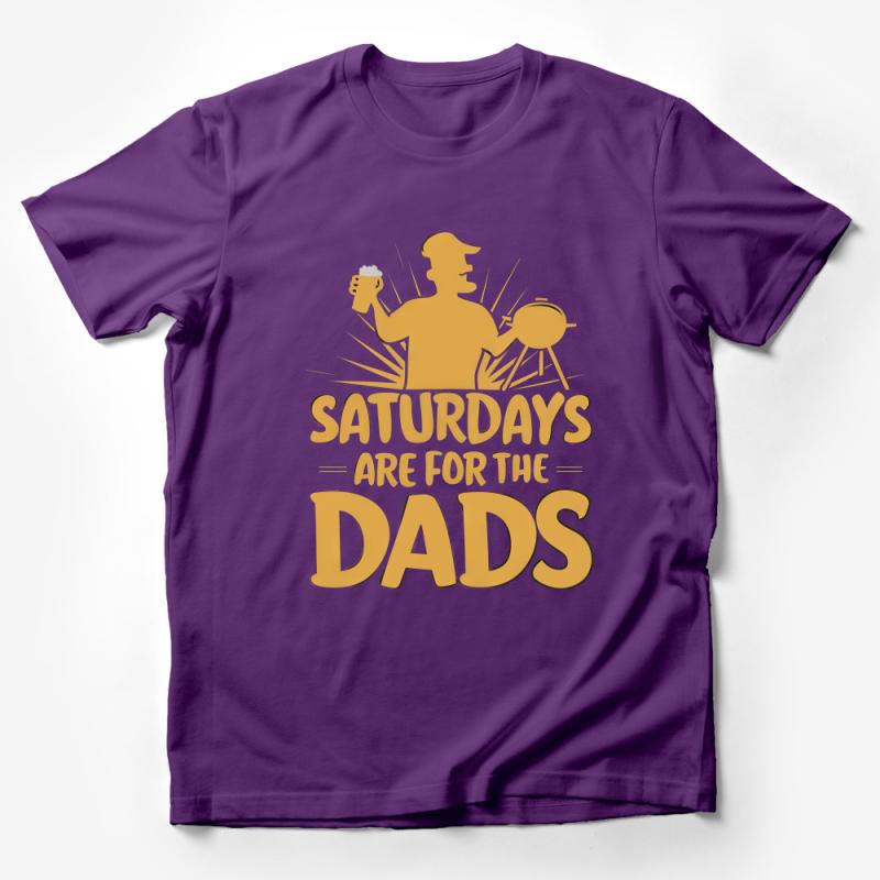 Fathers Day T-Shirt, Saturdays Are For The Dads, BBQ Grill Shirt, Beer Lover Dad Gift, Casual Dad Tee, Summer Family Barbecue Top Male T-Shirt