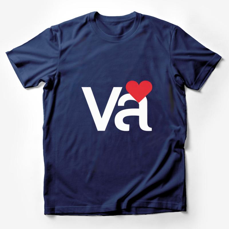 VA Love Graphic Tee, Bold Statement Fashion, Unisex T-Shirt with Heart Design, Casual Wear for Valentine's Day Male T-Shirt