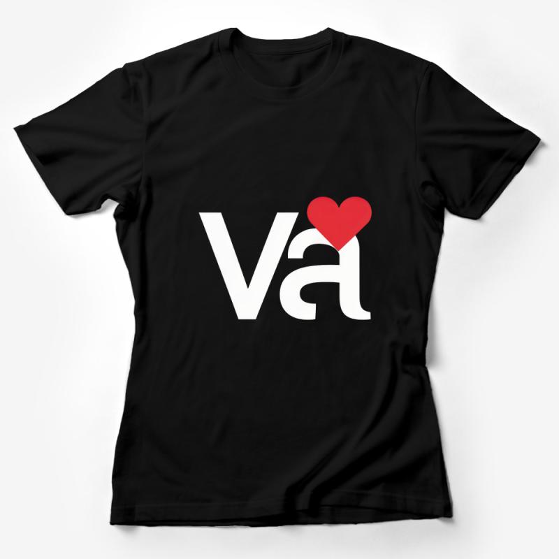 VA Love Graphic Tee, Bold Statement Fashion, Unisex T-Shirt with Heart Design, Casual Wear for Valentine's Day Female T-Shirt