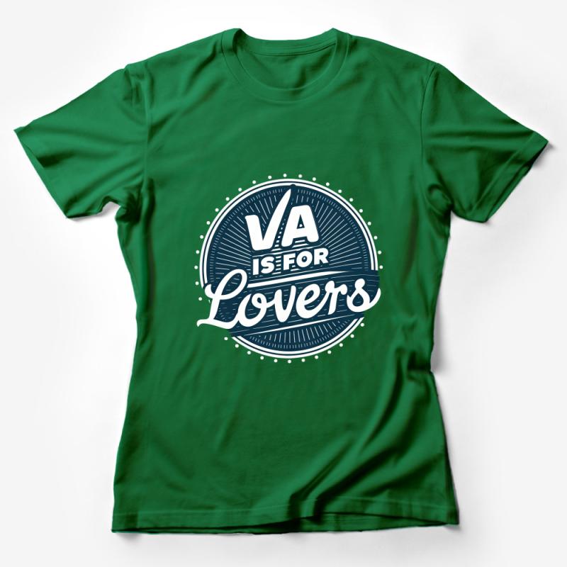 Unisex Virginia Love Graphic Tee, VA Is For Lovers T-Shirt, Casual Blue and White Shirt Female T-Shirt