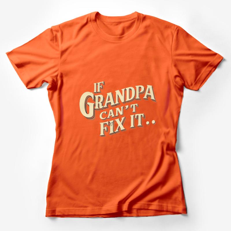 Unique Grandpa Themed T-Shirt Design If Grandpa Can't Fix It Quote Apparel Female T-Shirt