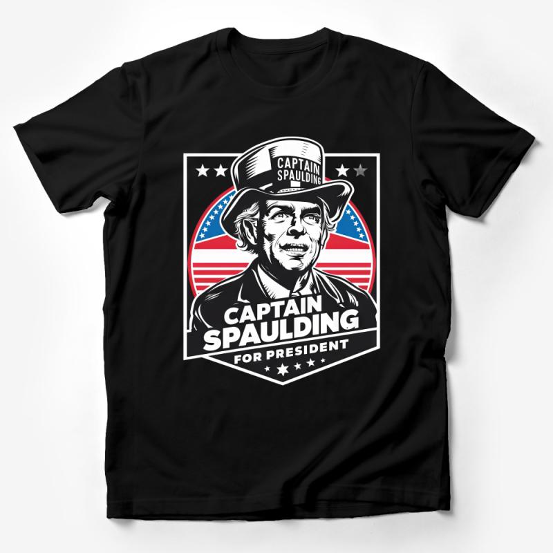 Captain Spaulding For President T-Shirt, Patriotic Movie Character Tee, Unique Horror Film Fan Apparel, Unisex Male T-Shirt