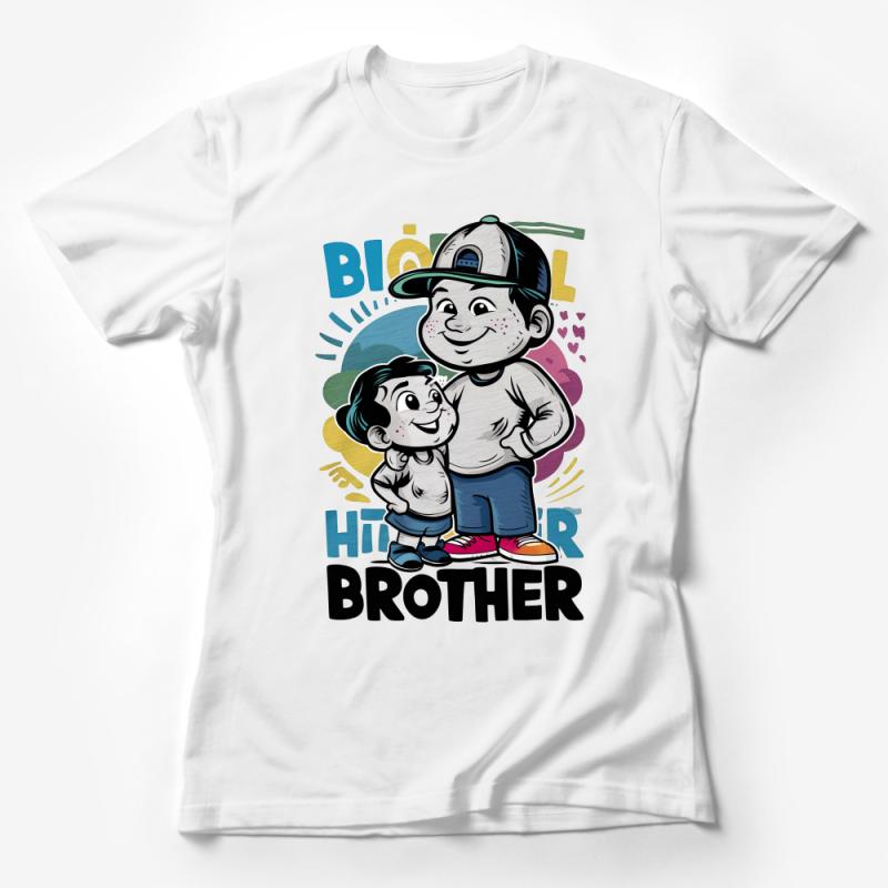 Big Brother Little Brother T-Shirt, Family Matching Outfit, Sibling Love Tee, Cartoon Graphic Tee for Kids and Adults Female T-Shirt