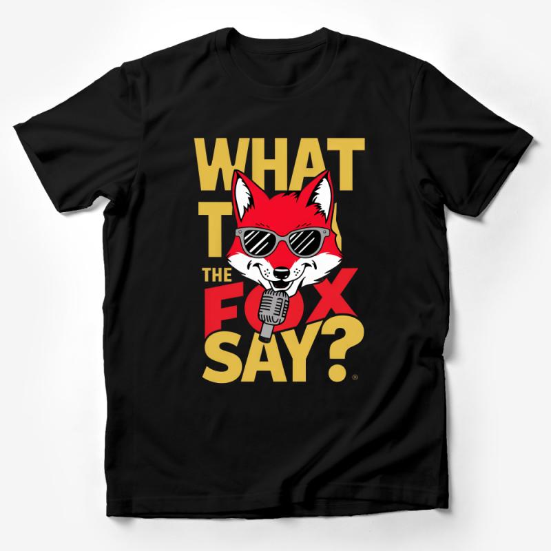 What The Fox Say T-Shirt, Funny Fox Meme Shirt, Cute Animal Sunglasses Graphic Tee, Unisex Cotton Tee Male T-Shirt