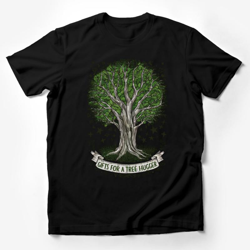 Tree Hugger T-Shirt, Nature Lover Gift, Green Tree Graphic Tee, Eco-Friendly Apparel, Unisex Organic Cotton Shirt, Earthy Clothing Design Male T-Shirt