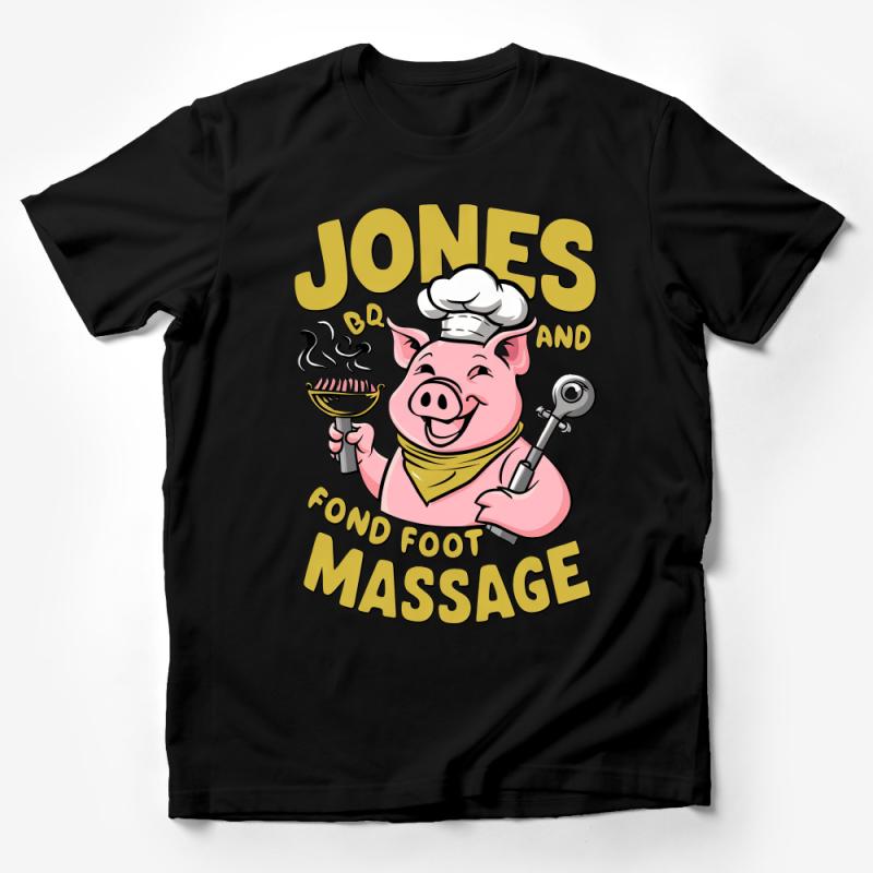 Funny Pig Chef BBQ T-Shirt, Fond Foot Massage Graphic Tee, Casual Unisex Food Lover Shirt, Cute Animal Cooking Top Male T-Shirt