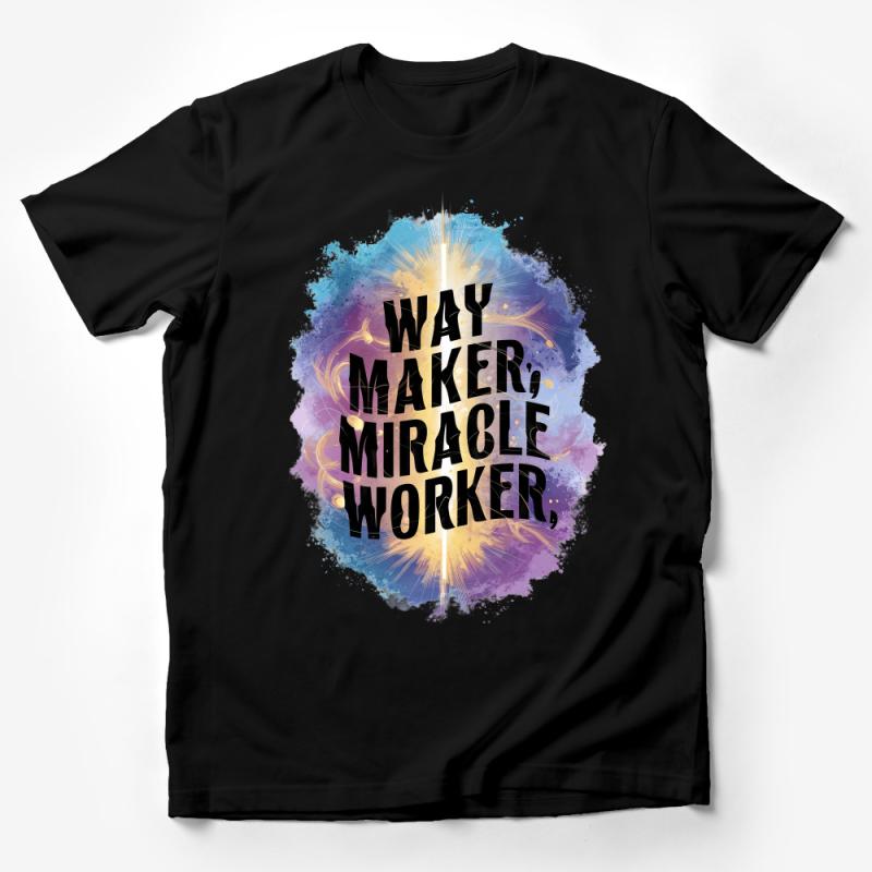 Inspirational Quote T-Shirt, Way Maker Miracle Worker Message, Colorful Splash Design, Unisex Tee for Men and Women, Gift Idea Male T-Shirt