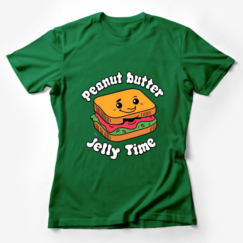 Peanut Butter Jelly Time T-Shirt, Cute Cartoon Sandwich Tee, Funny Food Shirt, Unisex Graphic Tee Female T-Shirt