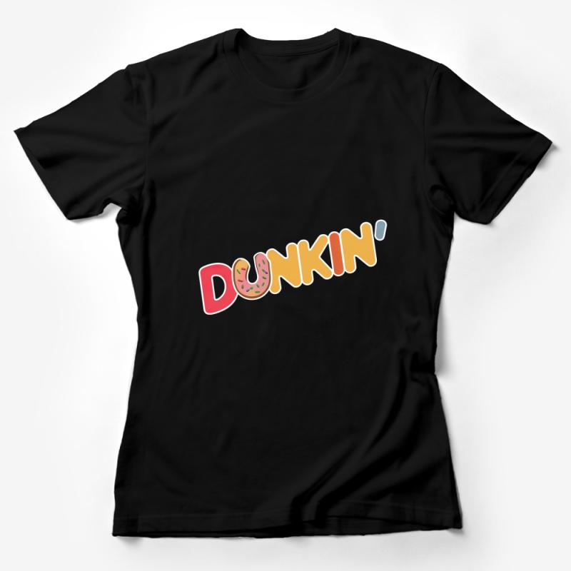 Colorful Playful Font T-Shirt, Fun Casual Doughnut Graphic Tee, Unisex Fashion Top, Hip Streetwear Clothing, Gift for Foodies Female T-Shirt