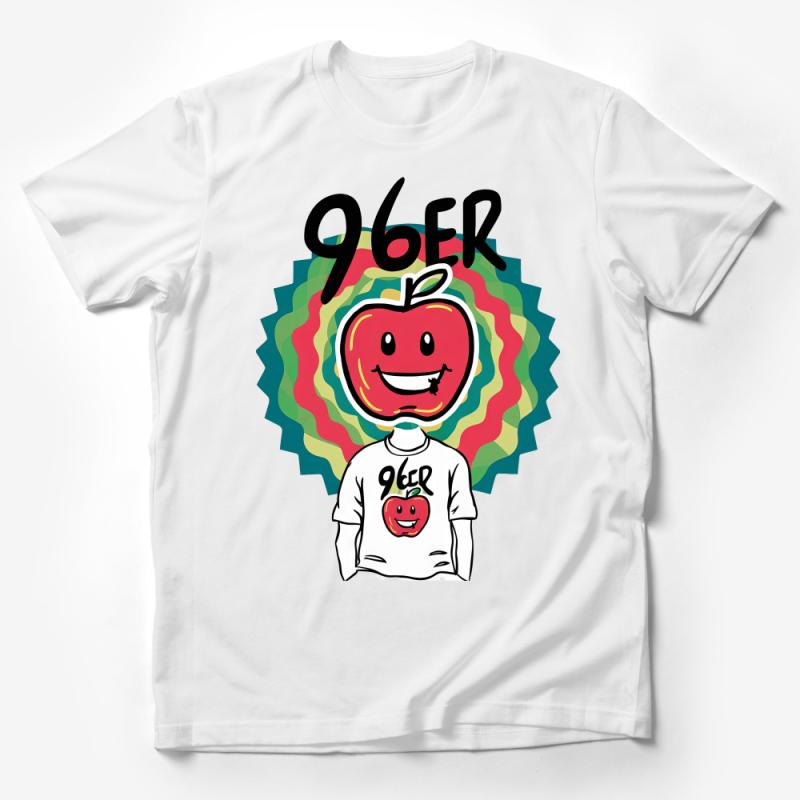 Vintage 96er Apple Graphic Tee, Retro Inspired Bold Print Unisex T-Shirt, Casual Streetwear Fashion, Cool Hipster Top Male T-Shirt