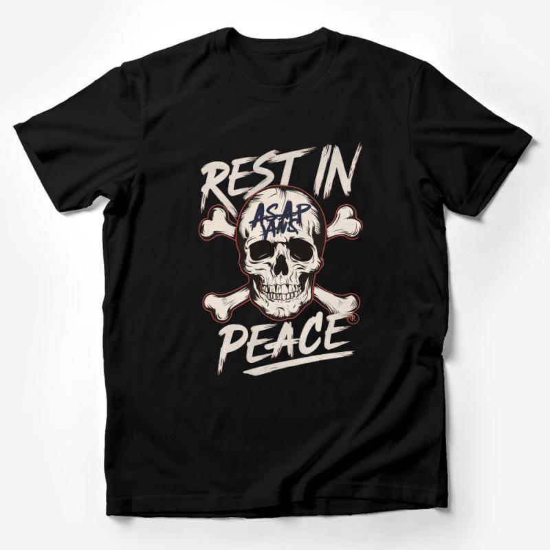 Hip-Hop Inspired Skull T-Shirt, Rest In Peace ASAP, Urban Streetwear, Trendy Graphic Tee, Unisex Fashion Top Male T-Shirt