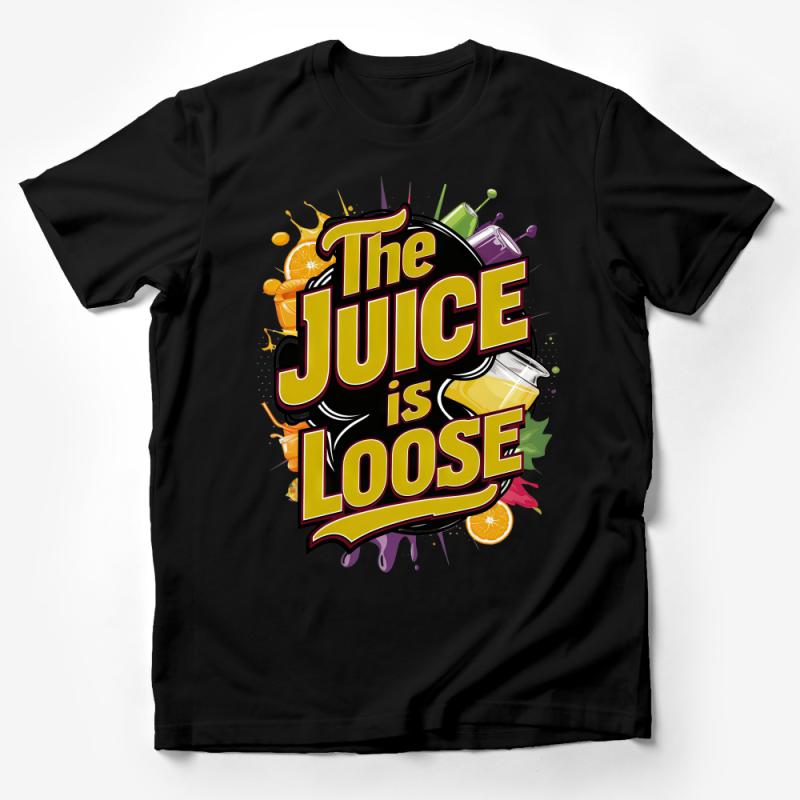 Colorful Juice Slogan T-Shirt, Summer Vibrant Citrus Tee, Fruit Juice Lover Fashion, Casual Streetwear Male T-Shirt