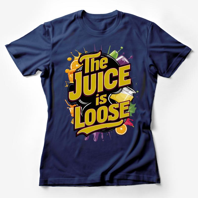 Colorful Juice Slogan T-Shirt, Summer Vibrant Citrus Tee, Fruit Juice Lover Fashion, Casual Streetwear Female T-Shirt