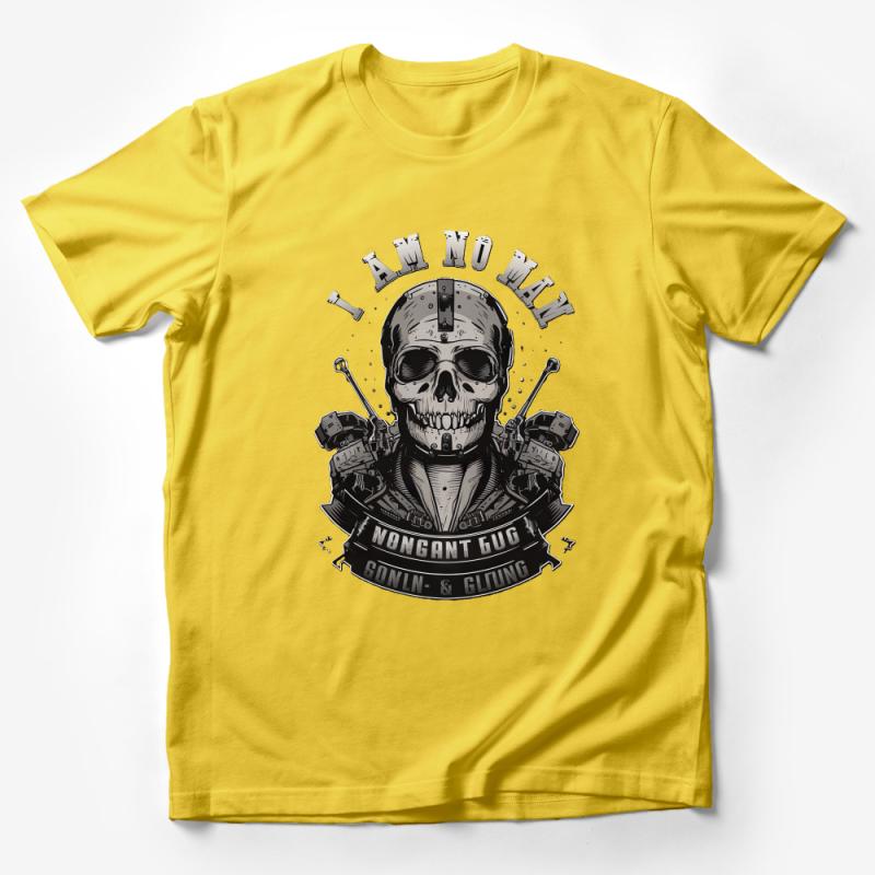 Skull Graphic Tee, Unisex T-Shirt, Goth Punk Style, Biker Skull Shirt, Cool Streetwear, I Am No One, Statement Top Male T-Shirt