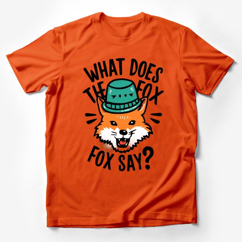 What Does The Fox Say T-Shirt, Quirky Fun Fox Graphic Tee, Unisex Cartoon Animal Shirt, Casual Streetwear Male T-Shirt