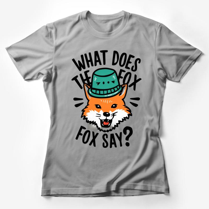 What Does The Fox Say T-Shirt, Quirky Fun Fox Graphic Tee, Unisex Cartoon Animal Shirt, Casual Streetwear Female T-Shirt