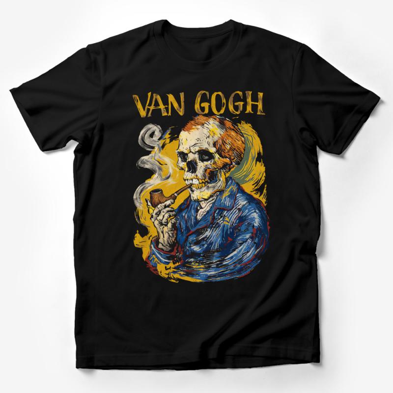 Van Gogh Inspired Skull T-Shirt, Artistic Graphic Tee, Painter Tribute, Unisex Cotton Shirt, Casual Apparel, Unique Art Lover Gift Male T-Shirt