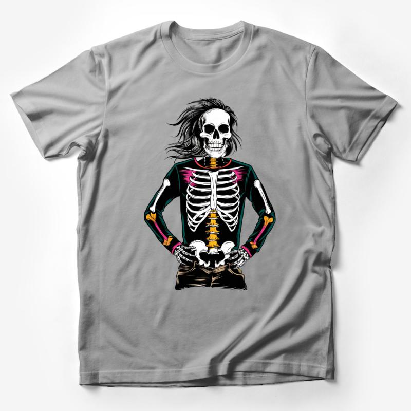 Skeleton Print T-Shirt, Graphic Skull Tee, Anatomy Art Top, Unique Halloween Costume, Unisex Casual Shirt, Edgy Streetwear Male T-Shirt