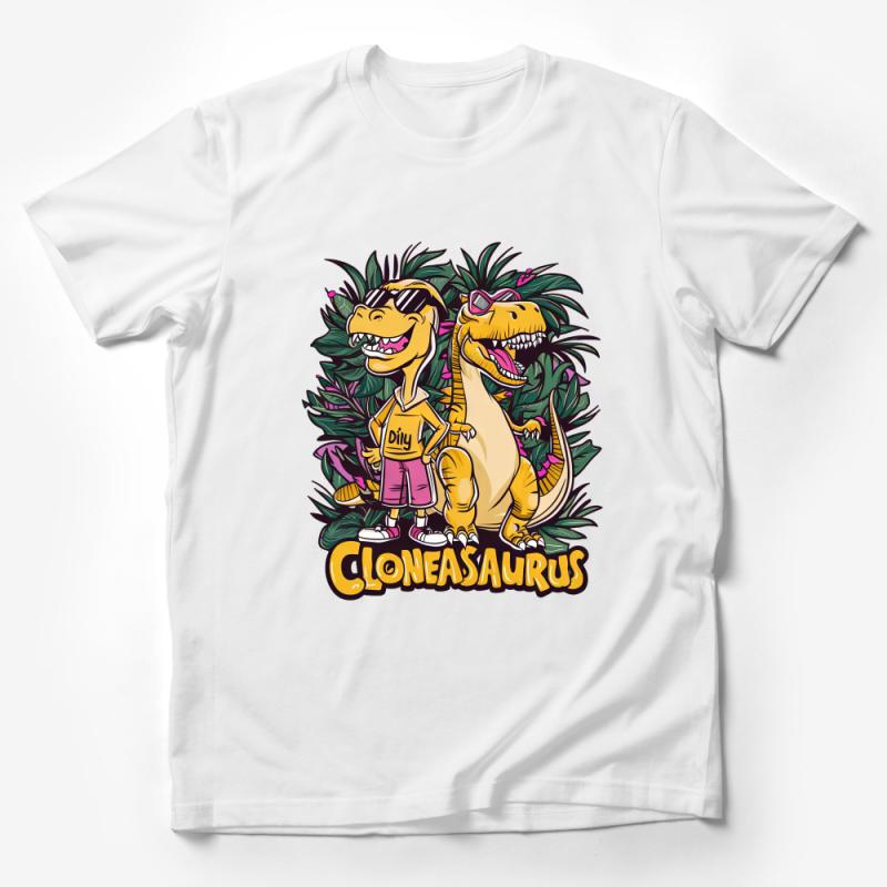 Dinosaur Themed T-Shirt, Trendy Cloneasaurus Graphic Tee, Unisex Jungle Dino Shirt, Unique Illustration Casual Wear Male T-Shirt