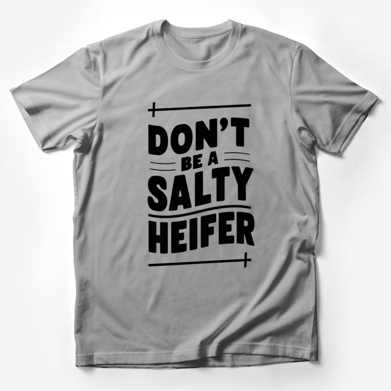 Funny Cow T-Shirt, Don't Be A Salty Heifer Tee, Black and White Graphic Shirt, Casual Summer Top, Unisex Cotton Shirt for All Male T-Shirt