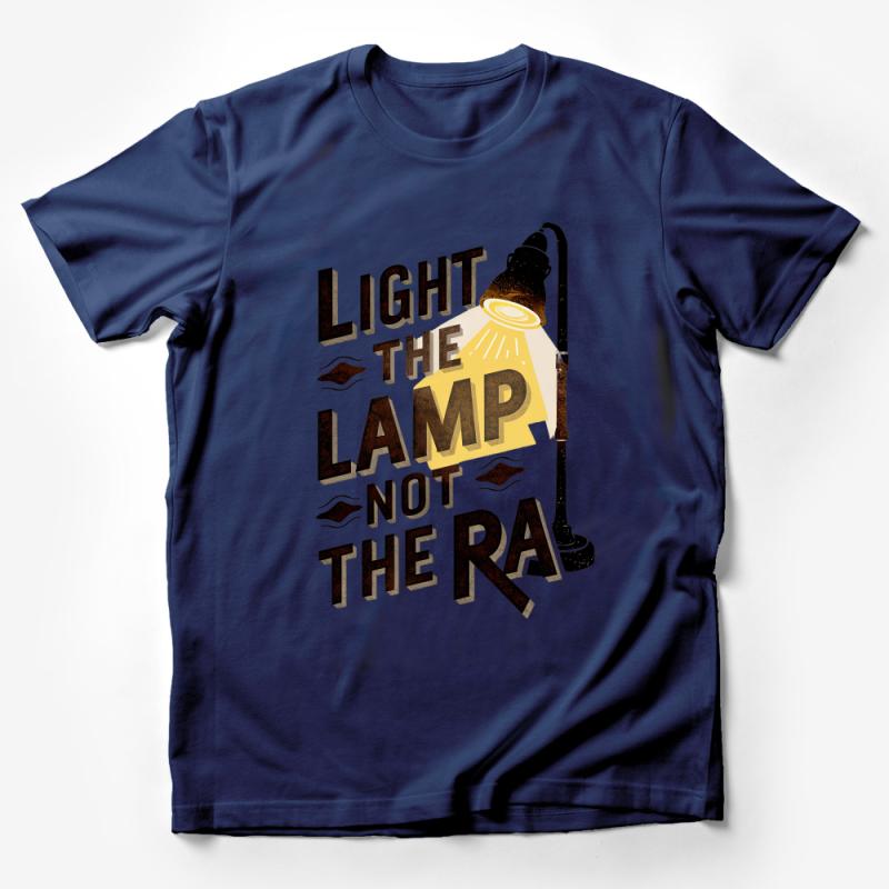 Unique Light The Lamp Not The Rat Graphic Tee, Vintage-Look Streetlight Design T-Shirt, Urban Style Shirt, Unisex Gift Male T-Shirt