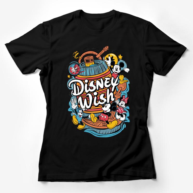 Vibrant Disney Themed T-Shirt Featuring Mickey and Friends on an Adventure Female T-Shirt