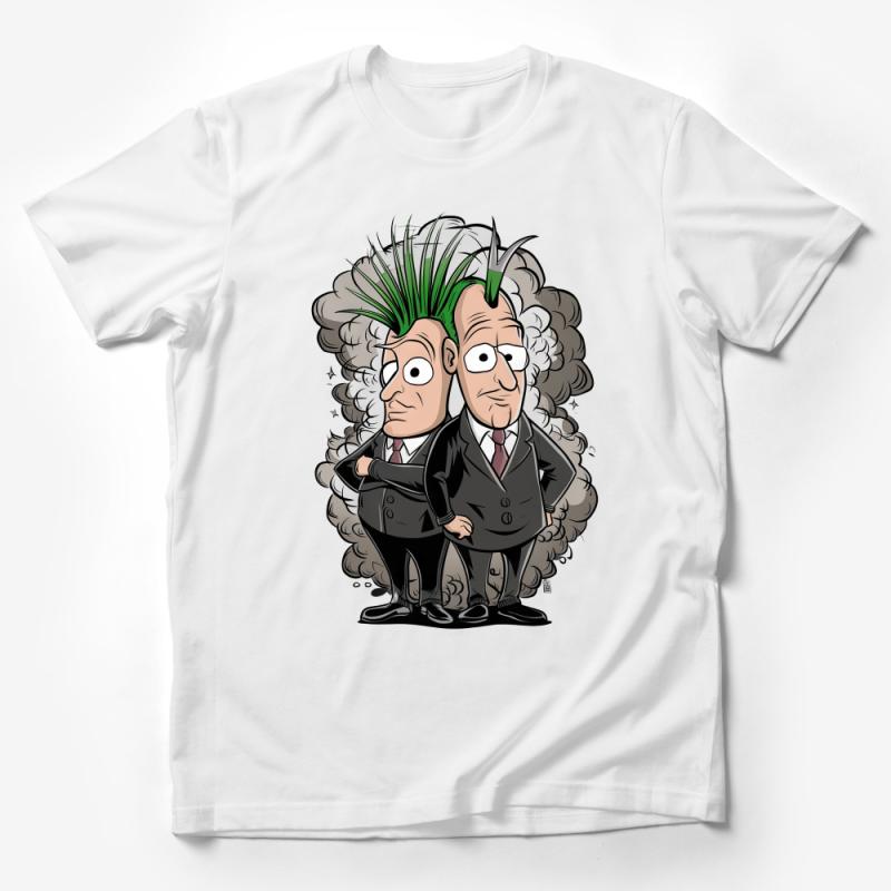 Unique Punk Duo Cartoon Graphic Tee, Unisex T-Shirt, Music Lovers Apparel, Casual Streetwear, Fun Character Illustration Shirt Male T-Shirt