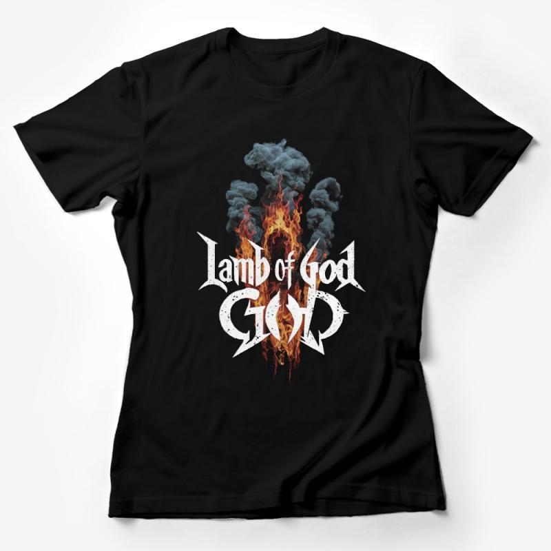 Fiery Smoke Lamb of God Graphic Tee, Unisex Rock Band T-Shirt, Heavy Metal Music Inspired Casual Wear, Bold Statement Shirt Female T-Shirt