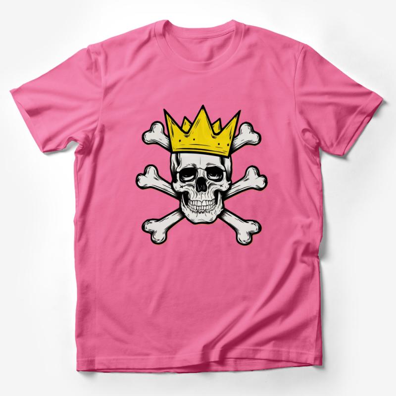 King Skull and Crossbones T-Shirt, Gothic Royal Crown Tee, Unisex Punk Rock Style Shirt, Unique Graphic Skull Apparel, Cool Gift Idea Male T-Shirt