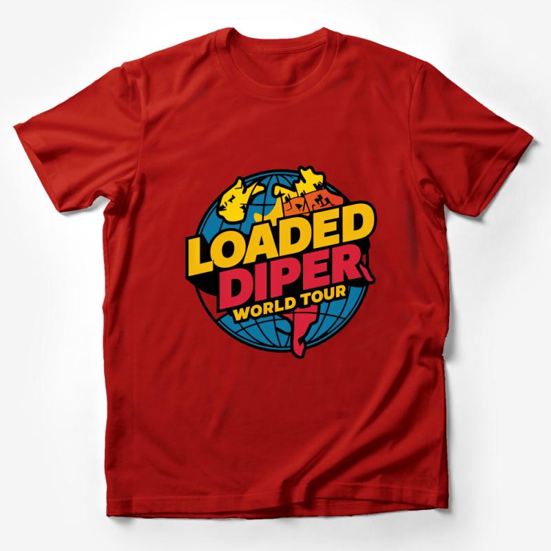 Loaded Diaper World Tour Graphic Tee, Unisex Band T-Shirt, Funny Music Lover Shirt, Gift for Rock Fan, Vintage Style Concert Tee Male T-Shirt