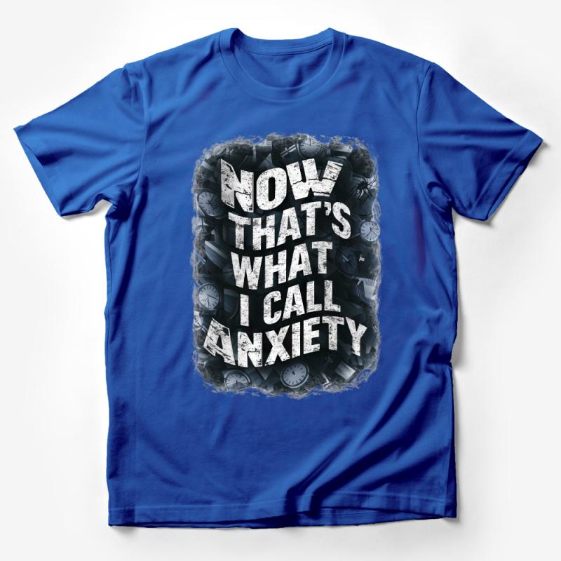 Unique Anxiety Awareness T-Shirt, Bold Typographic Design, Unisex Fashion Statement Male T-Shirt