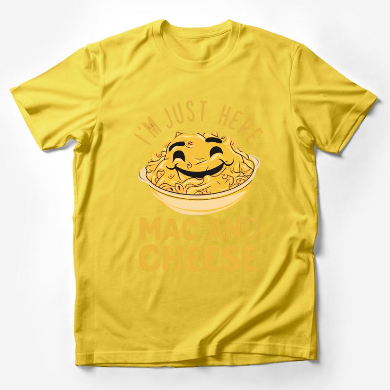 Funny Mac and Cheese T-Shirt, Graphic Tee, Foodie Gift, Comfort Food Shirt, I'm Just Here Quote, Unisex, Casual Top Male T-Shirt