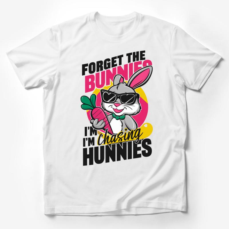 Cool Bunny T-Shirt, Funny Rabbit with Carrot, Chasing Honeys, Casual Streetwear, Men's Graphic Tee, Urban Hip Hop Style Shirt Male T-Shirt