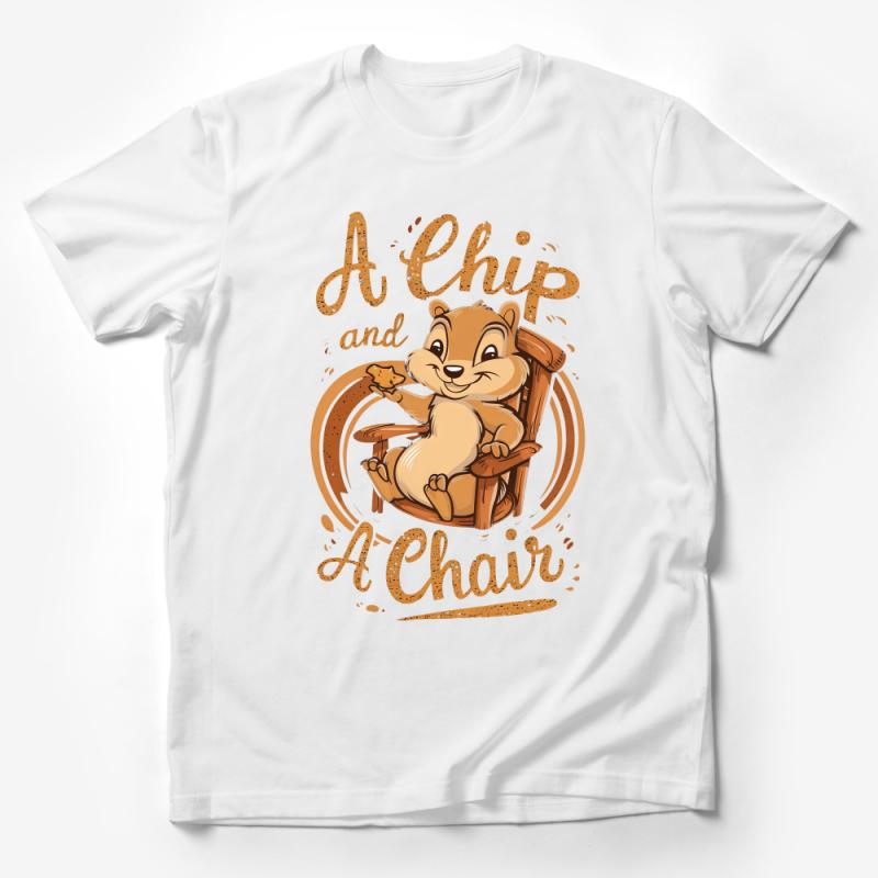 Funny Chipmunk T-Shirt, A Chip and A Chair Graphic Tee, Casual Wildlife Shirt, Animal Lover Gift, Unisex Tee, Comfy Cotton Shirt Male T-Shirt