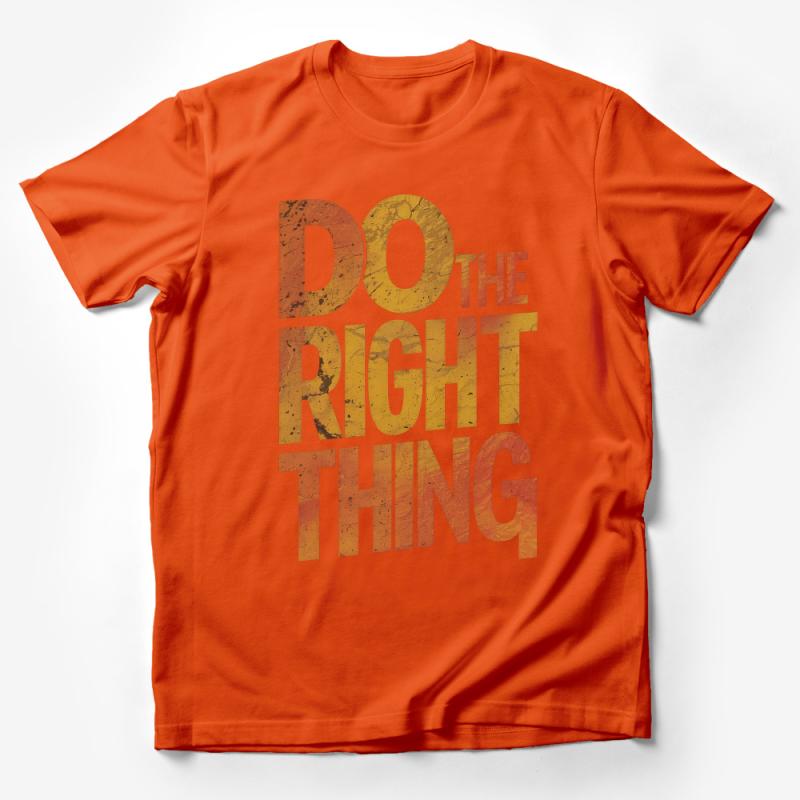 Inspirational Quote T-Shirt, Do The Right Thing Motivational Tee, Unisex Adult Clothing, Positive Message Shirt, Rustic Text Design Male T-Shirt