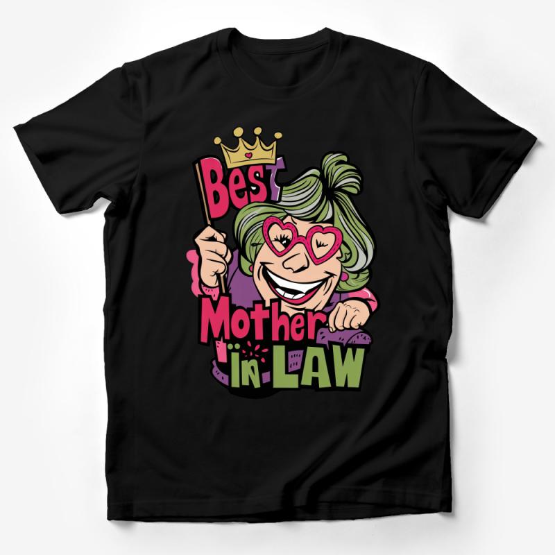 Funny Best Mother-in-Law T-Shirt, Cute Cartoon Mother's Day Gift Tee, Humorous In-Law Shirt for Birthday Male T-Shirt