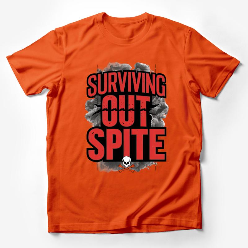 Bold Surviving Cut Spite T-Shirt, Unique Edgy Graphic Tee, Urban Streetwear, Skull Design Top, Unisex Apparel Male T-Shirt