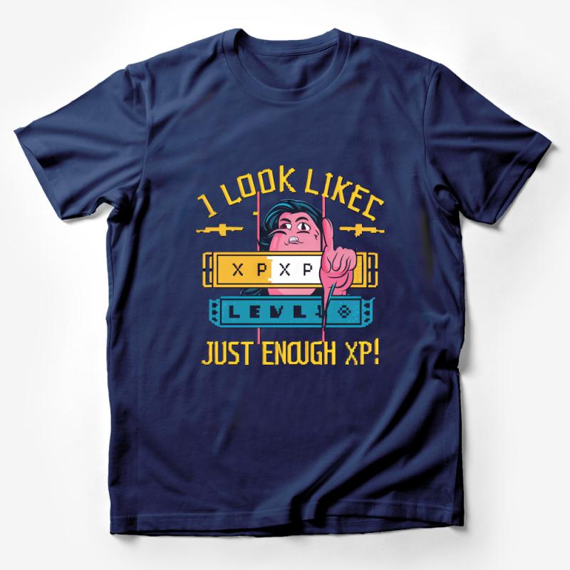 Funny Gamer T-Shirt, Level Up Graphic Tee, Just Enough XP Video Game Shirt, Casual Unisex Gaming Apparel, Gift for Gamers Male T-Shirt