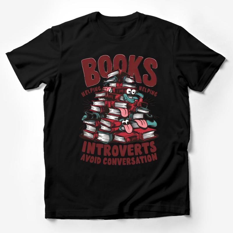 Funny Book Lover T-Shirt, Introvert Graphic Tee, Unisex Comfy Cotton Bookworm Shirt, Casual Reader Apparel, Gift for Bibliophiles Male T-Shirt