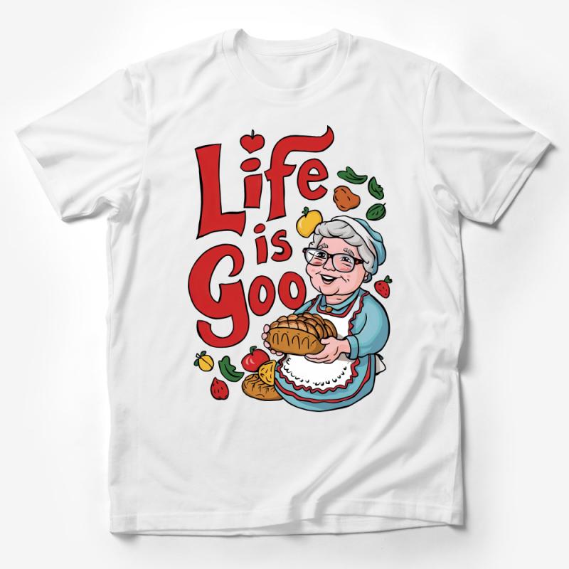 Life is Good Grandma Baking T-Shirt, Cute Baker Graphic Tee, Comfortable Casual Wear, Unisex Adult T-Shirt Design, Gift for Bakers Male T-Shirt