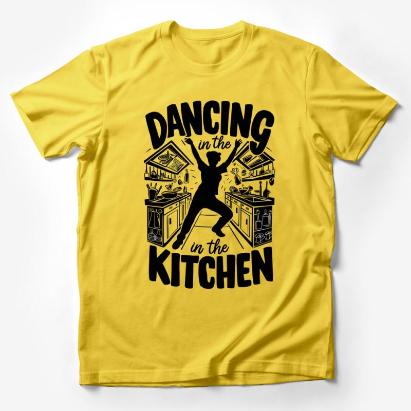 Dancing in the Kitchen Silhouette, Fun Cooking T-Shirt, Unique Kitchen Dance Tee Design Male T-Shirt