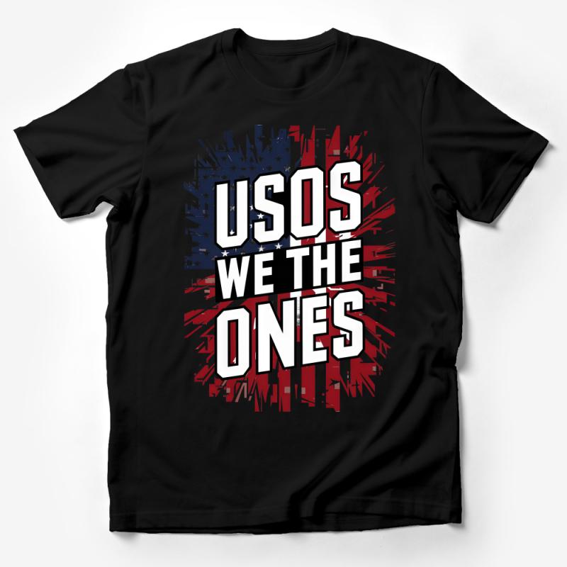 Patriotic USOS We The Ones T-Shirt, American Flag Graphic Tee, Unisex Wrestling Fans Apparel, Bold Statement Male T-Shirt