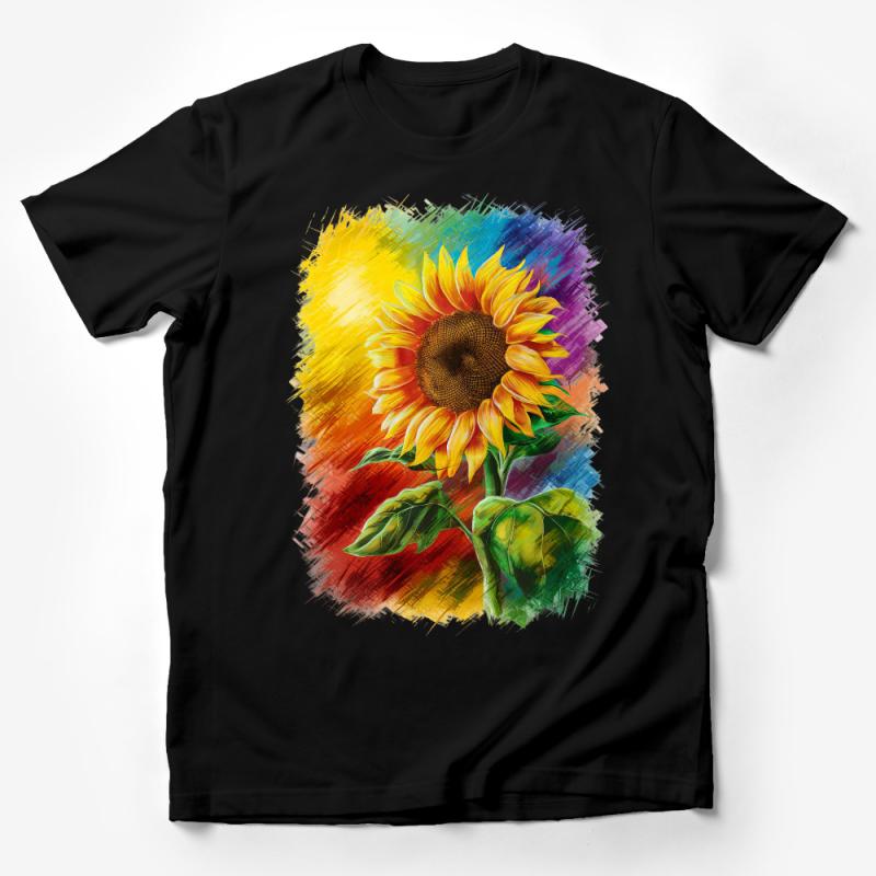 Colorful Sunflower T-Shirt, Artistic Floral Tee, Vibrant Summer Fashion Top, Unisex Nature Shirt Male T-Shirt