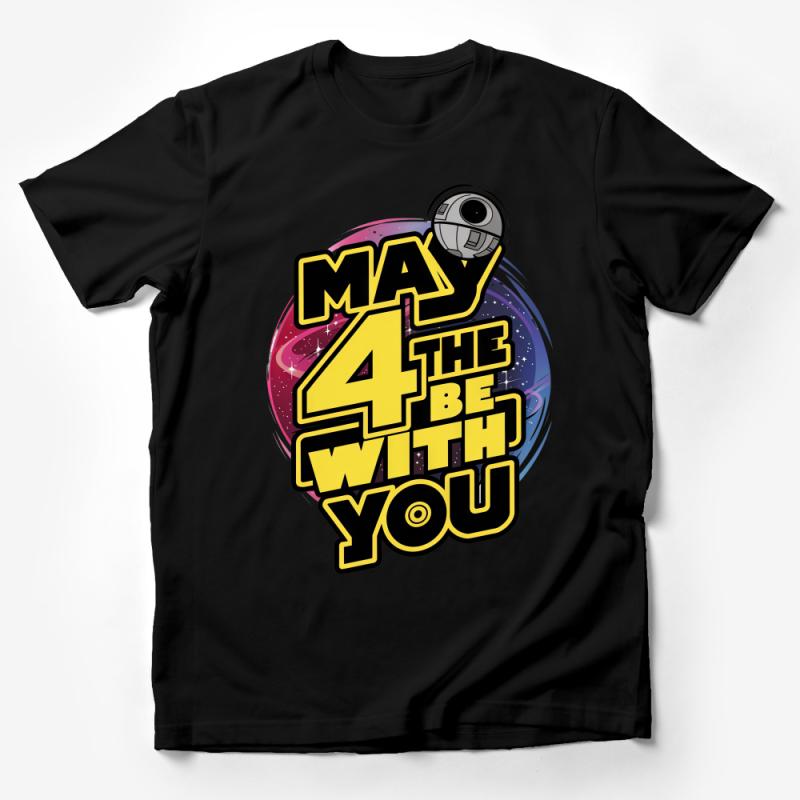 May the 4th T-Shirt, Star Wars Day Tee, Galaxy Space Design, Sci-Fi Movie Fans Apparel, Unisex Male T-Shirt