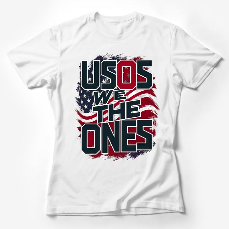 Patriotic USOS WE THE ONES Shirt, American Flag Inspired Tee, Unisex Graphic T-Shirt, Distressed Design Casual Wear, Gift Idea Female T-Shirt