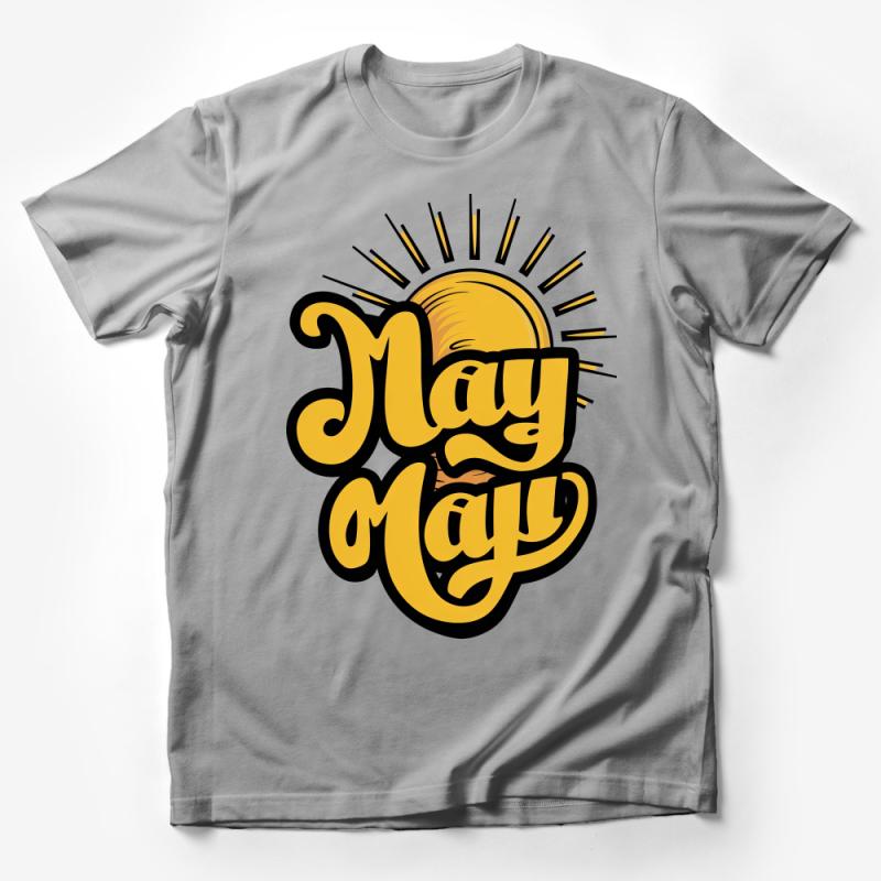 Vintage Sunburst Mayhem Graphic Tee, Retro Style Streetwear T-Shirt, Bold Typographic Tee, Unisex Fashion Top, Summer Festival Shirt Male T-Shirt